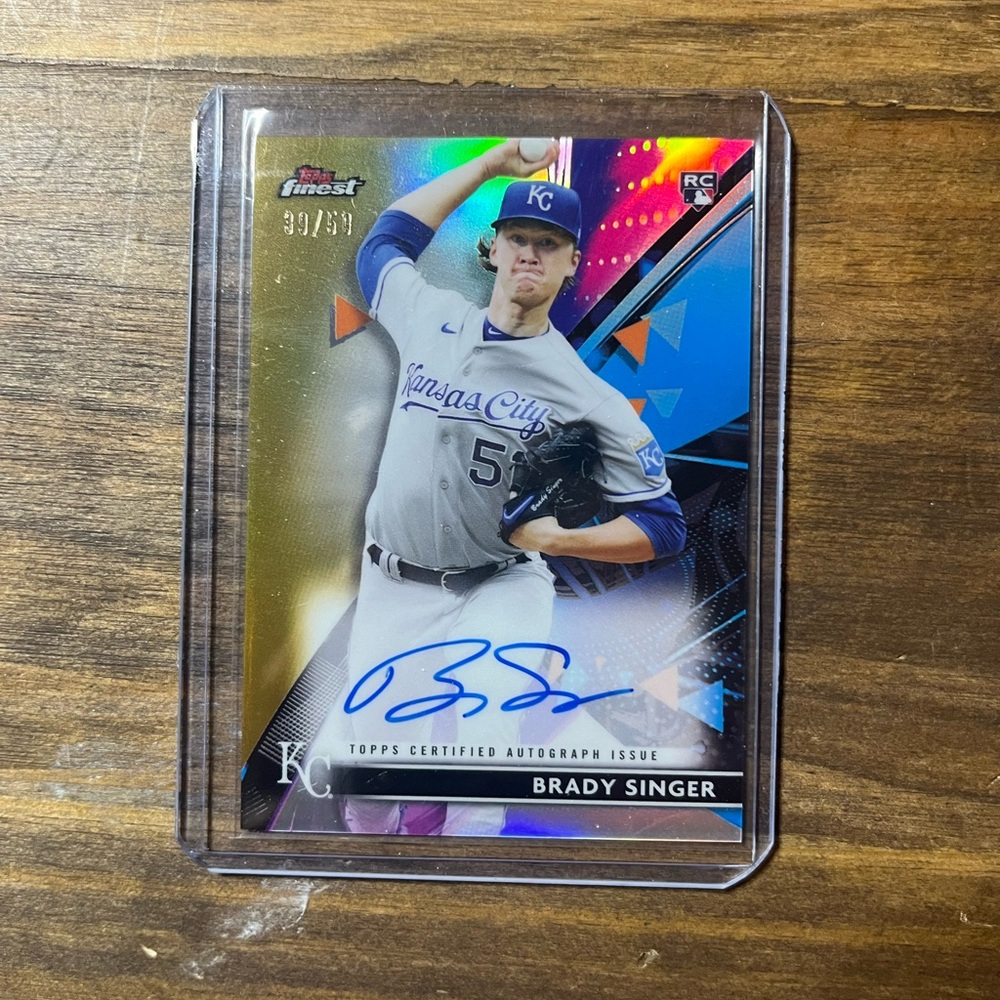 2021 Topps Finest Brady Singer Rookie Auto Gold /50
